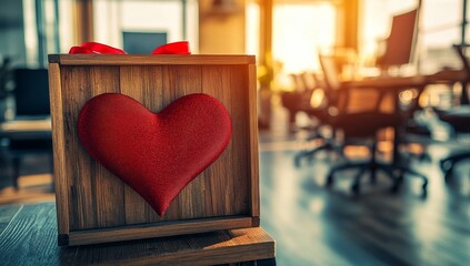 Heart symbol, romantic gesture, love, offering, Stock wood