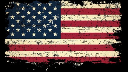 Distressed American Flag USA Patriotic Grunge Texture Background Image