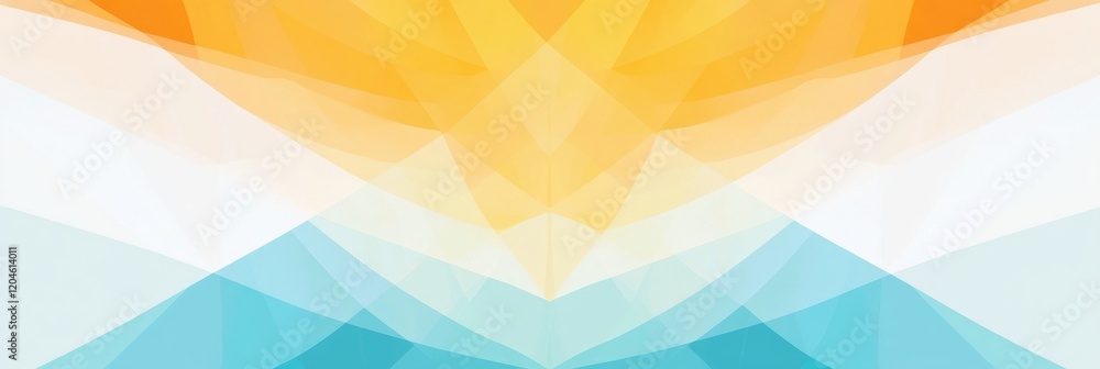 Poster Bright geometric patterns in warm and cool tones create a vibrant abstract design filled with color and energy. Generative AI