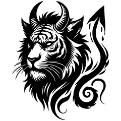Tiger demon silhouette