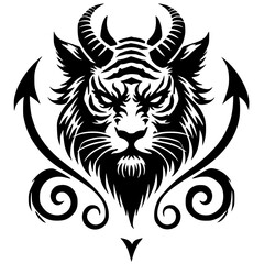 Tiger demon silhouette