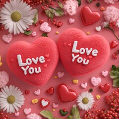 Celebrate Valentine's Day with Our Special Social Media Post: A Heartfelt Card Adorned with Hearts and Flowers