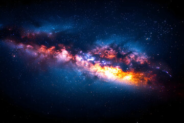 Obraz premium Cosmic Nebula with Vivid Colors and Stellar Dust in Deep Space
