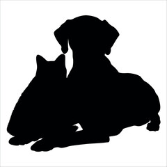 Animal Dog and Cat Bonding vector illustration