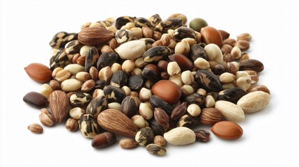 Assorted Seeds and Nuts Mix Close Up Studio Shot