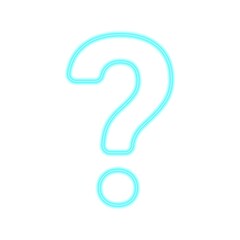 Naklejka premium neon question mark icon on white