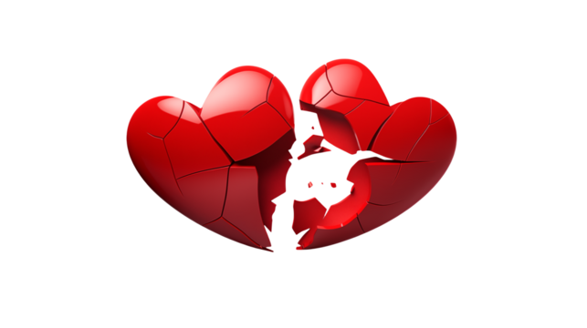 Broken Heart Image Shattered Love Concept for Design