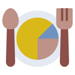 Stylized Plate and Cutlery Illustration