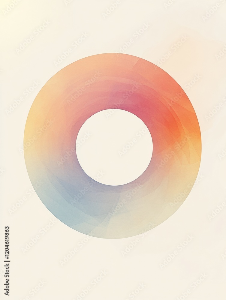 Fototapete Colorful circular design with gradient shades creating a modern artistic look in a minimalistic style. Generative AI