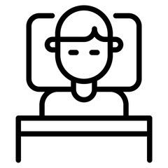 Simple Line Art of a Person Lying on a Bed