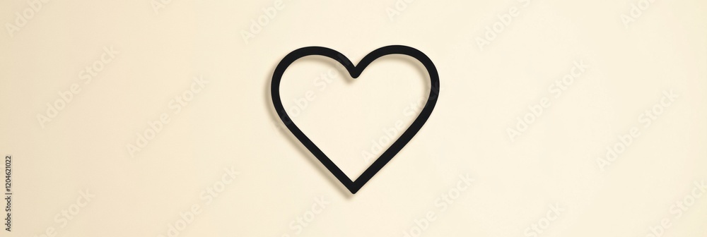 Leinwandbilder heart shaped outline on a light background adding a touch of minimalism to modern decor. generative 