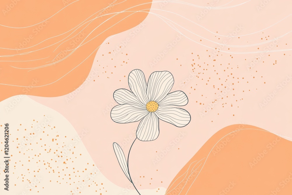 Poster floral design with abstract shapes and soft colors in a modern artistic style. generative ai