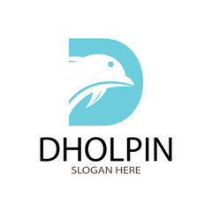 letter d dolphin logo design, suitable for company logos