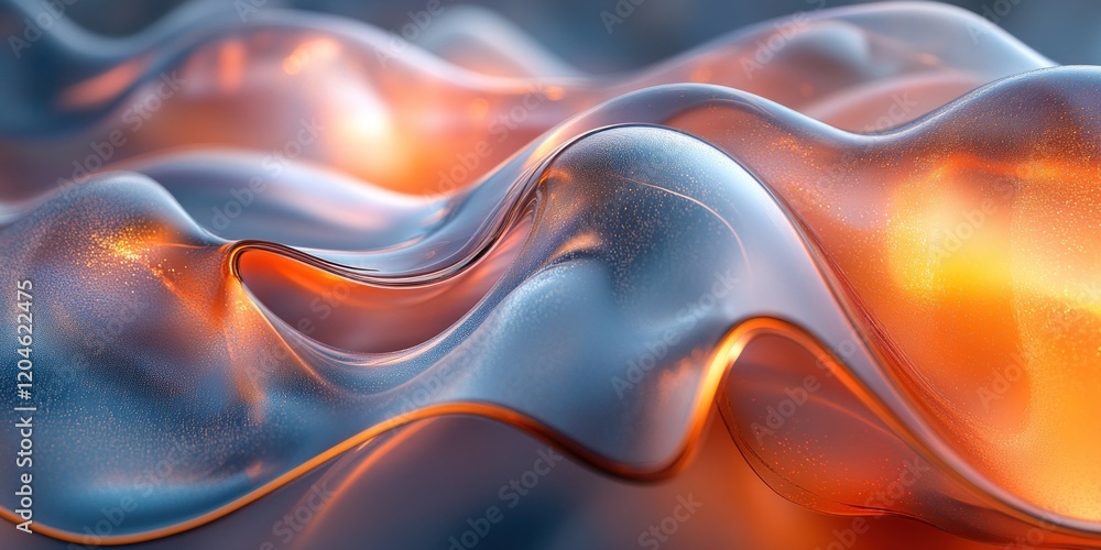 Poster Abstract Glass Shapes with Smooth Curves and Sharp Lines in Modern Minimalist Style