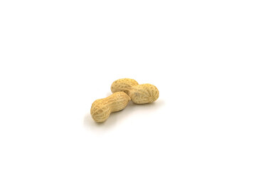 Peanuts on white background. High protein food. Contains many minerals.