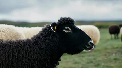 metaphor outstanding normal ep white unique ep black surround a outstanding individual sheep unique concept individuality metaphor difference white black different background animal social group