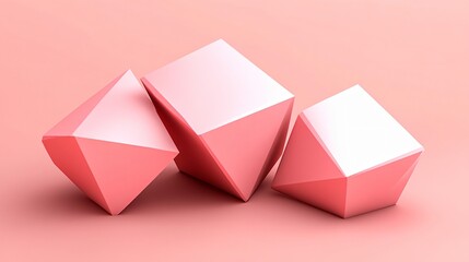 Abstract Pink Geometric Shapes 3D Render