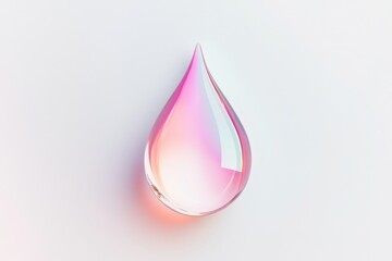 Fototapeta premium Water droplet with a gradient of pink hues creating a delicate and artistic effect. Generative AI