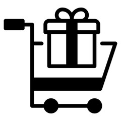Gift in a Shopping Cart Icon
