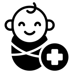 Cute Baby Icon with Medical Symbol