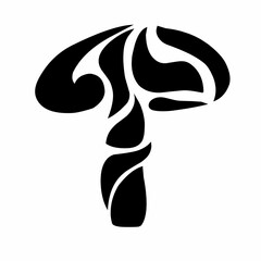illustration vector graphic of design abstract tribal art mushroom tattoo