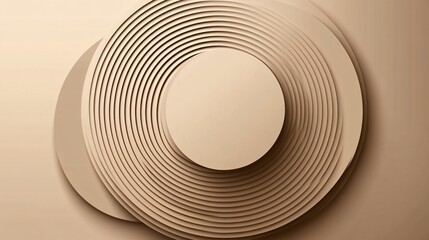 Fototapeta premium Abstract Beige Circular Layers Background Design