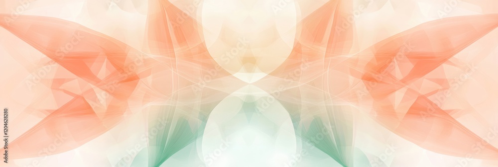 Aufkleber Abstract design featuring soft colors and intricate shapes creating a serene visual experience in modern art style. Generative AI