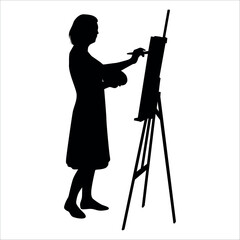 Drawing Artist Silhouette vector illustration