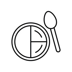 Food plate icon logo design template isolated illustration