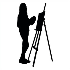Drawing Artist Silhouette vector illustration