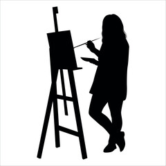 Drawing Artist Silhouette vector illustration
