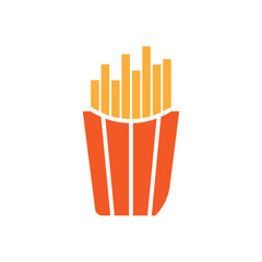 French fries icon logo design template isolated illustration