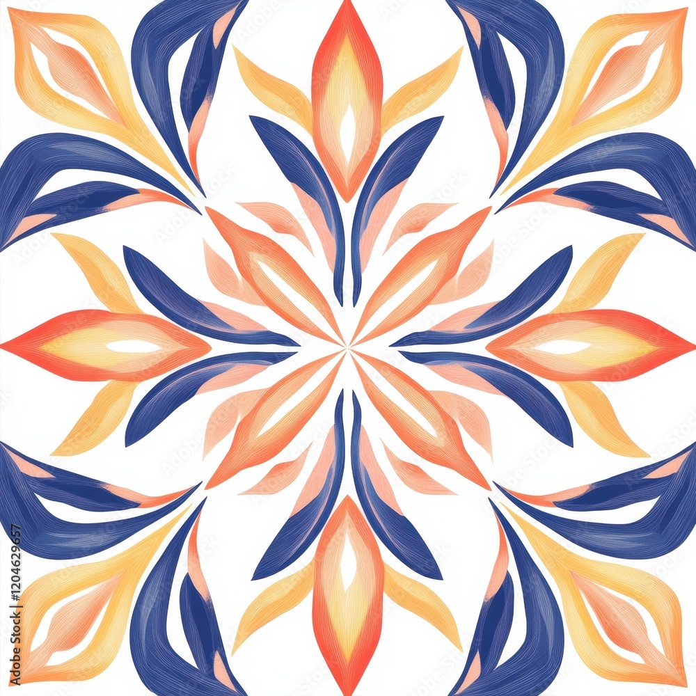 Poster colorful abstract floral design with swirling shapes in vibrant hues created for artistic expression