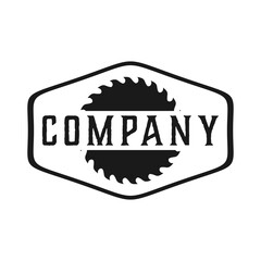 saw blade vector design,carpentry tool logo design,vintage,badge,editable design
