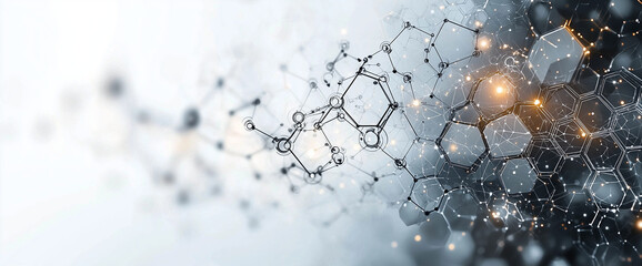 2D texture of an abstract white background with a hexagonal outline for technology, science, and medical concept design