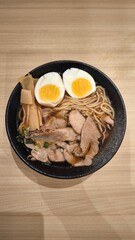 Ramen is a Japanese style food. A dish with a variety of ingredients.