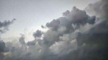 Summer blue sky cloud gradient light white background. Gloomy vivid cyan landscape in environment day horizon skyline view spring wind