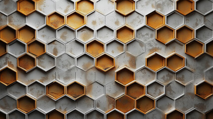 2D texture of an abstract white background with a hexagonal outline for technology, science, and medical concept design