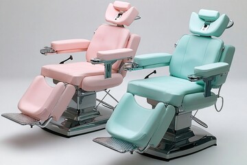 Stylish Pastel Pink and Mint Green Barber Chairs