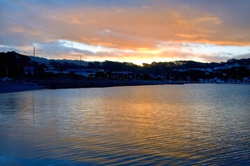 Sunset Over Wellington Marina Bay with Stunning Colors
