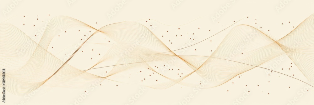 Fototapete Soft flowing lines and gentle dots create a calming abstract background for artistic expression and design elements. Generative AI