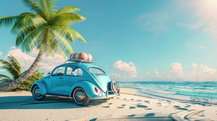 car on the beach