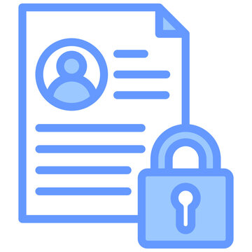 Data Privacy Blue Icon