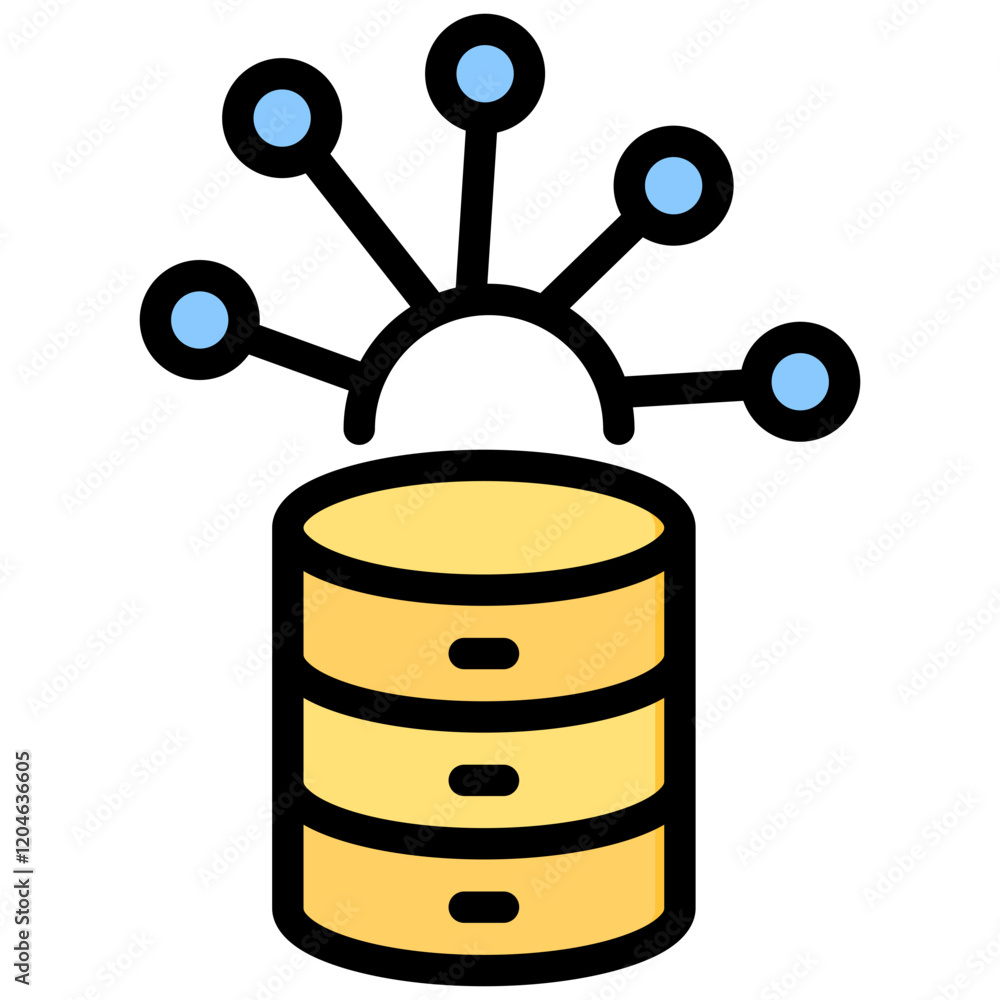 Poster data points outline color icon