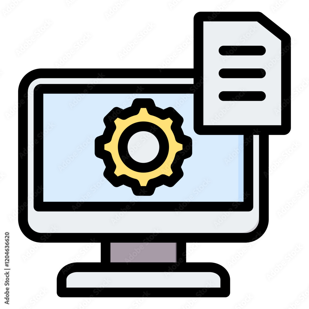 Poster primary data outline color icon