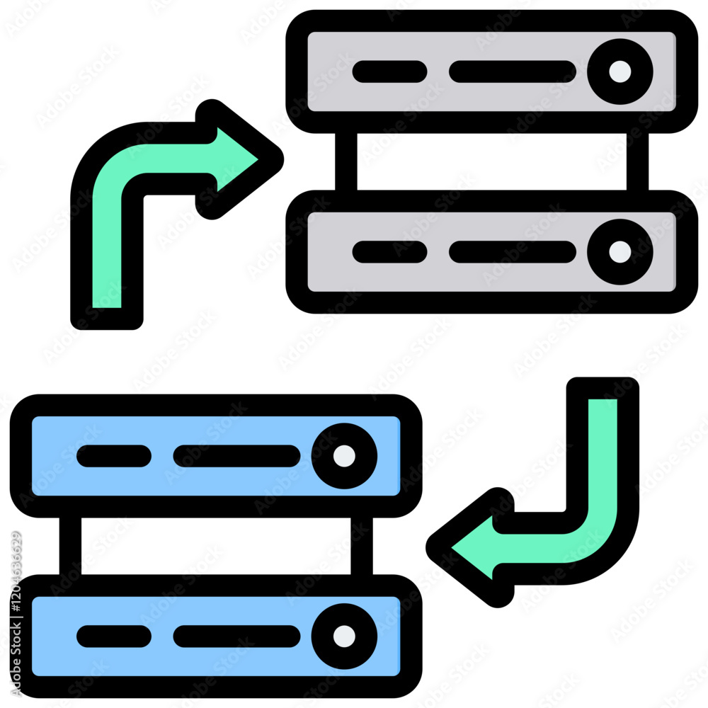 Poster secondary data outline color icon