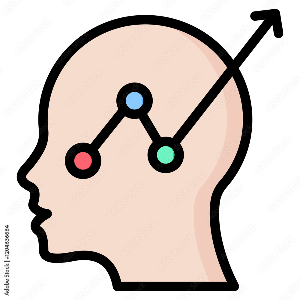 Poster qualitative data outline color icon
