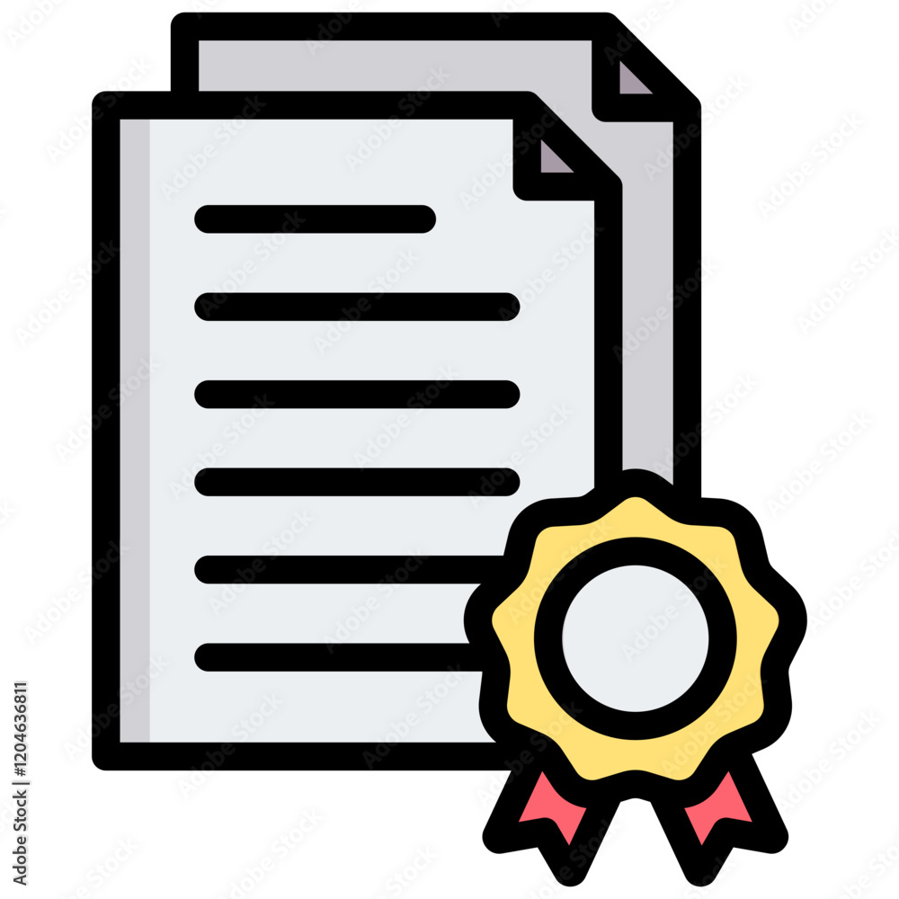Poster data quality outline color icon
