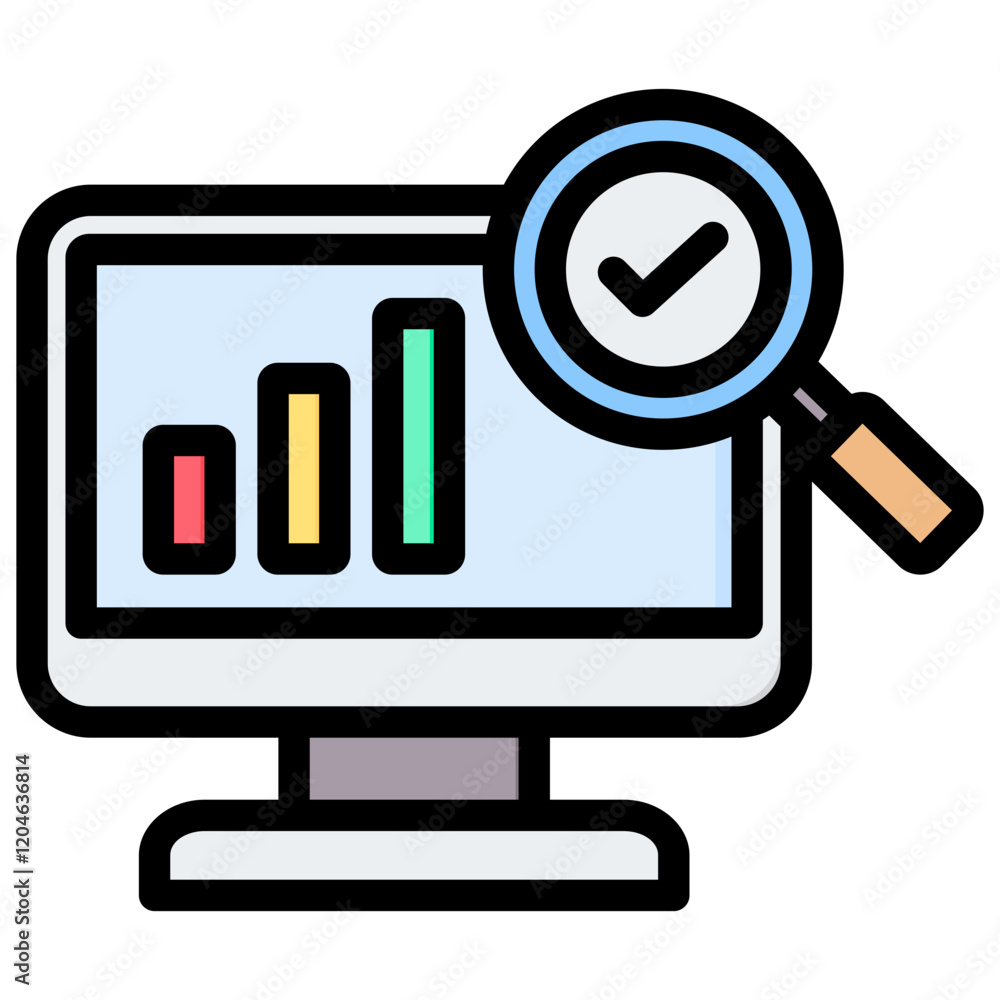 Poster data integrity outline color icon