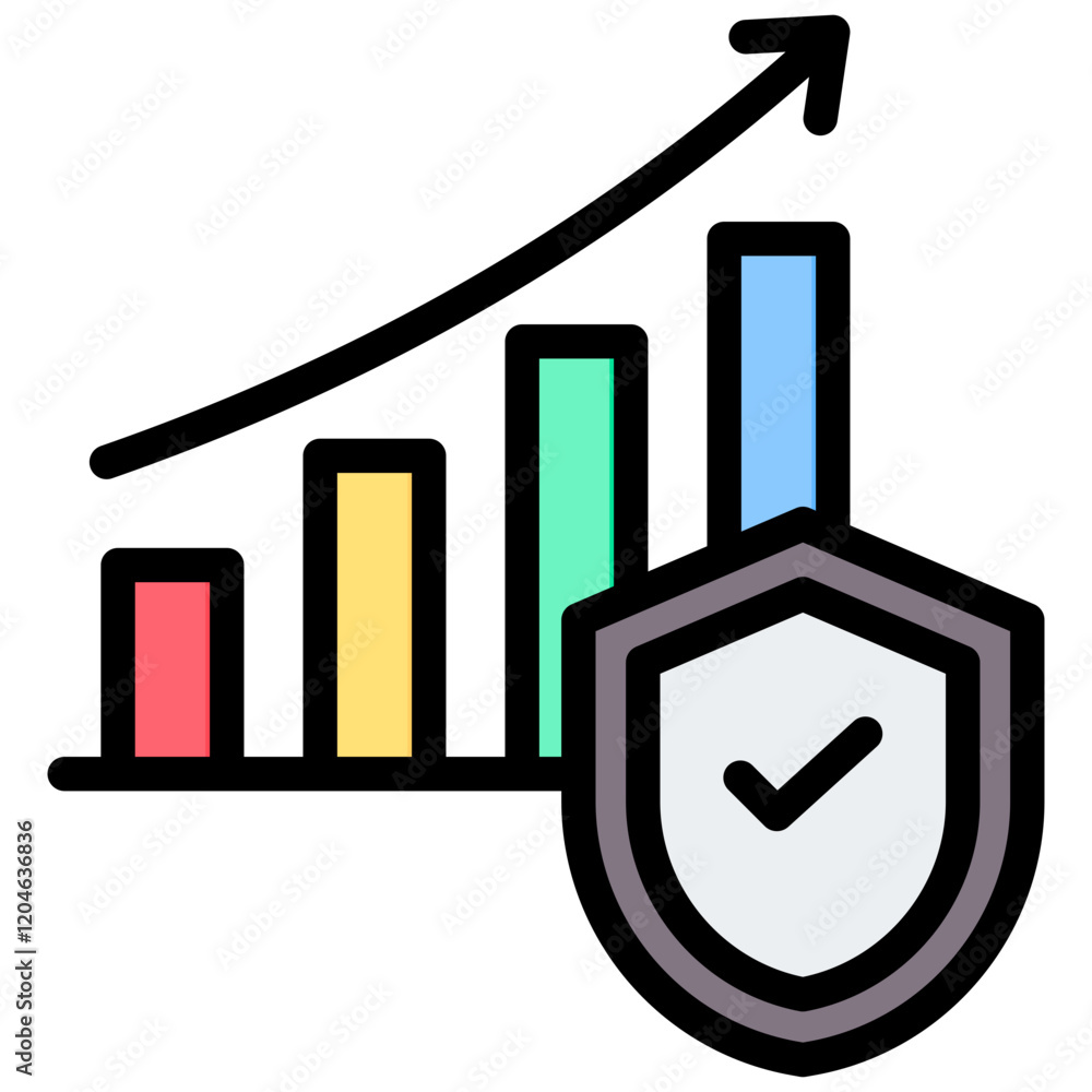Poster data reliability outline color icon
